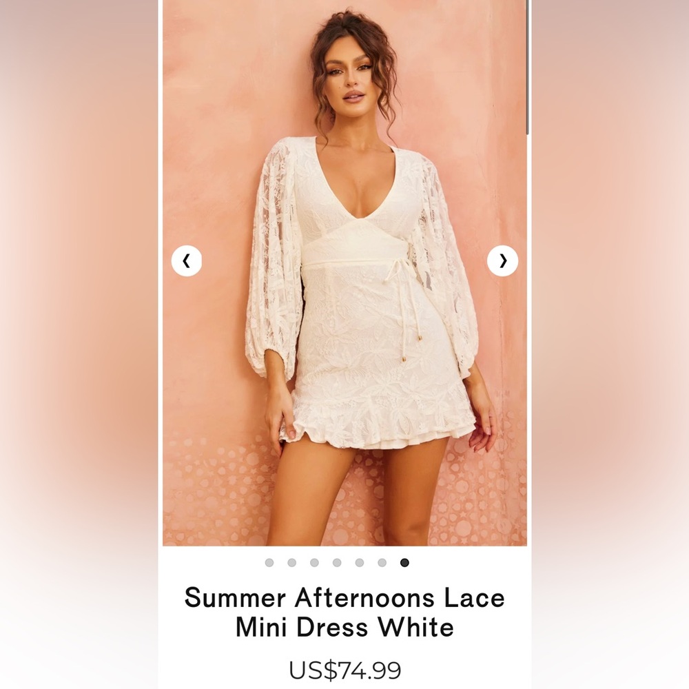 Sage & Page Summer Afternoons Lace Mini Dress White